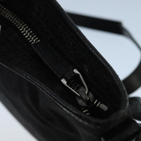 GUCCI GG Canvas Shoulder Bag Black Silver 113013 Auth bs20185