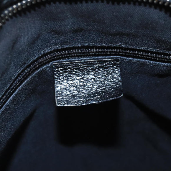 GUCCI GG Canvas Shoulder Bag Black Silver 113013 Auth bs20185