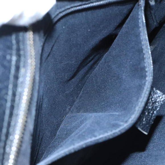 GUCCI GG Canvas Shoulder Bag Black Silver 113013 Auth bs20185