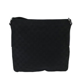 GUCCI GG Canvas Shoulder Bag Black Silver 113013 Auth bs20185 - 0