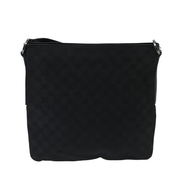 GUCCI GG Canvas Shoulder Bag Black Silver 113013 Auth bs20185 - 0
