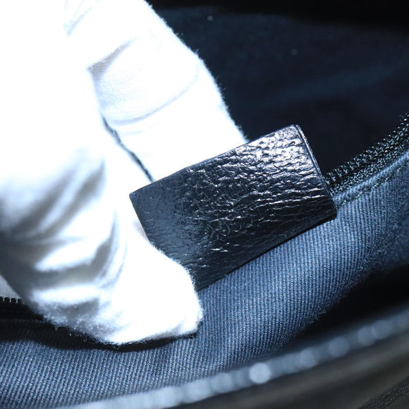 GUCCI GG Canvas Shoulder Bag Black Silver 113013 Auth bs20185