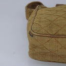 CHANEL Matelasse Shoulder Bag Canvas Beige CC Auth bs20198-9