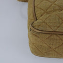 CHANEL Matelassé Schultertasche Canvas Beige CC Auth bs20198-15