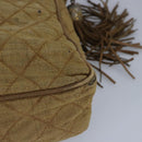 CHANEL Matelasse Shoulder Bag Canvas Beige CC Auth bs20198-16