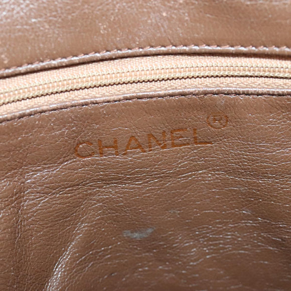 CHANEL Matelasse Shoulder Bag Canvas Beige CC Auth bs20198