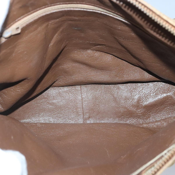 CHANEL Matelasse Shoulder Bag Canvas Beige CC Auth bs20198