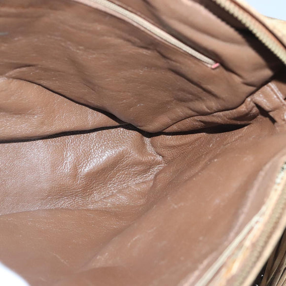 CHANEL Matelasse Shoulder Bag Canvas Beige CC Auth bs20198