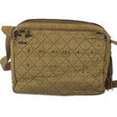 CHANEL Matelassé Schultertasche Canvas Beige CC Auth bs20198-2