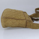 CHANEL Matelasse Shoulder Bag Canvas Beige CC Auth bs20198-4