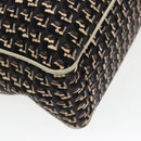 CHANEL Hand Bag Canvas 2way Black Silver CC Auth bs20203-15