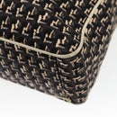 CHANEL Hand Bag Canvas 2way Black Silver CC Auth bs20203-16