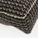 CHANEL Hand Bag Canvas 2way Black Silver CC Auth bs20203-17