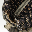 CHANEL Hand Bag Canvas 2way Black Silver CC Auth bs20203-18