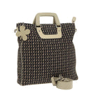 CHANEL Hand Bag Canvas 2way Black Silver CC Auth bs20203-1