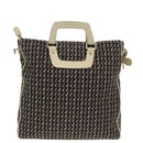 CHANEL Hand Bag Canvas 2way Black Silver CC Auth bs20203-2