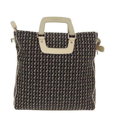 CHANEL Hand Bag Canvas 2way Black Silver CC Auth bs20203 - 0