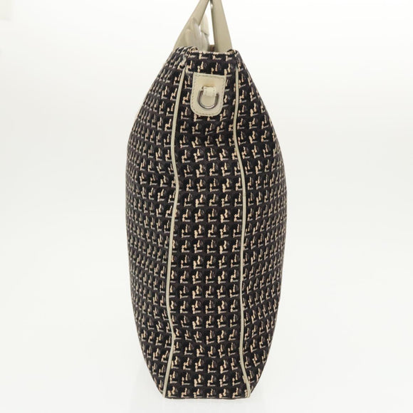 CHANEL Hand Bag Canvas 2way Black Silver CC Auth bs20203