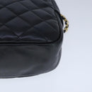 CHANEL Matelasse Chain Shoulder Bag Lamb Skin Black Gold CC Auth bs20231-16