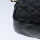 CHANEL Matelasse Chain Shoulder Bag Lamb Skin Black Gold CC Auth bs20231-17