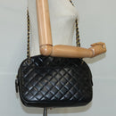 CHANEL Matelasse Chain Shoulder Bag Lamb Skin Black Gold CC Auth bs20231-24