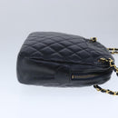CHANEL Matelasse Chain Shoulder Bag Lamb Skin Black Gold CC Auth bs20231-4