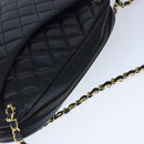 CHANEL Matelasse Chain Shoulder Bag Lamb Skin Black Gold CC Auth bs20231-6