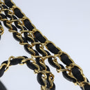 CHANEL Matelasse Chain Shoulder Bag Lamb Skin Black Gold CC Auth bs20231-14