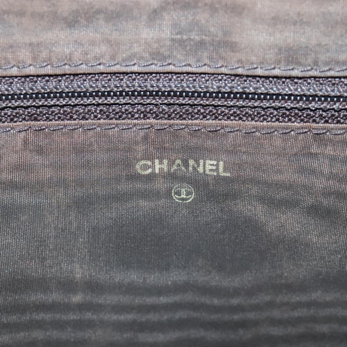 CHANEL Document Case Caviar Skin Brown CC Auth bs20232