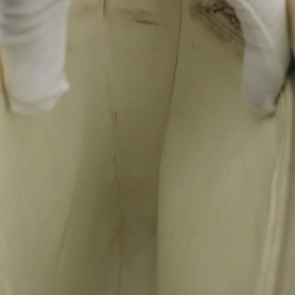 CHANEL Tote Bag Enamel White CC Auth bs20237