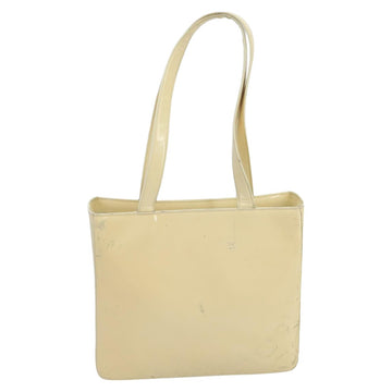 CHANEL Tote Bag Enamel White CC Auth bs20237 - 0
