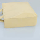 CHANEL Tote Bag Enamel White CC Auth bs20237-4