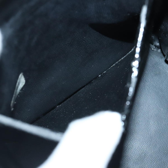 CHANEL Vanity Pouch Enamel Black Gold CC Auth bs20242