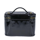 CHANEL Vanity Pouch Enamel Black Gold CC Auth bs20242-2