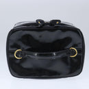 CHANEL Vanity Pouch Enamel Black Gold CC Auth bs20242-6