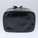 CHANEL Vanity Pouch Enamel Black Gold CC Auth bs20242-5