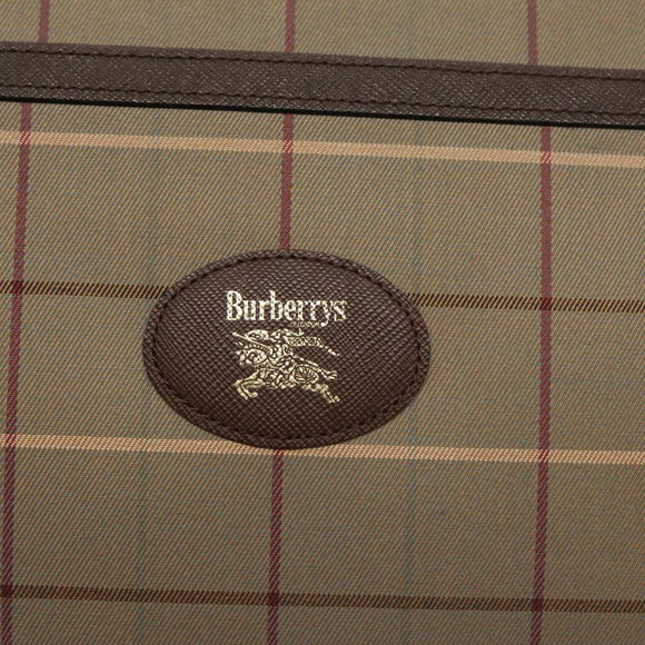 Burberrys Nova Check Clutch Bag Canvas Beige Brown Auth bs20256