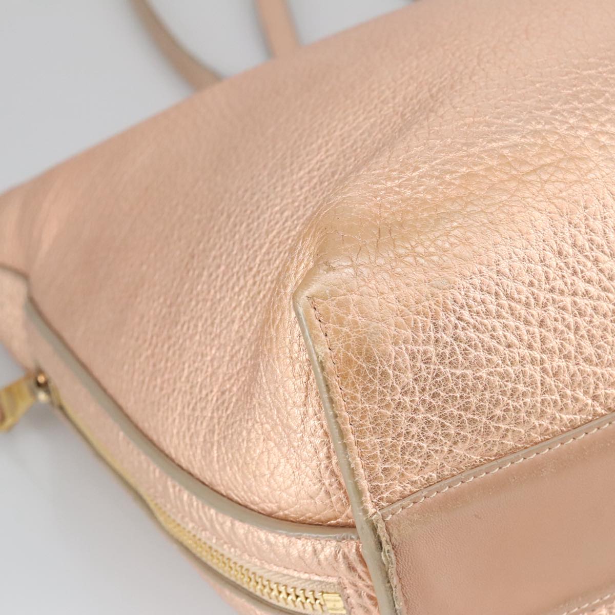 Chloe Tote Bag Leather Pink Gold Auth bs20259