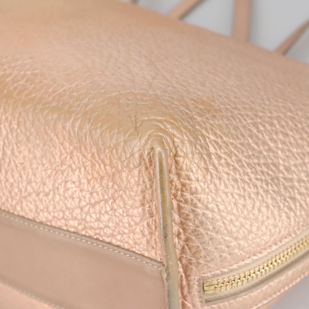 Chloe Tote Bag Leather Pink Gold Auth bs20259