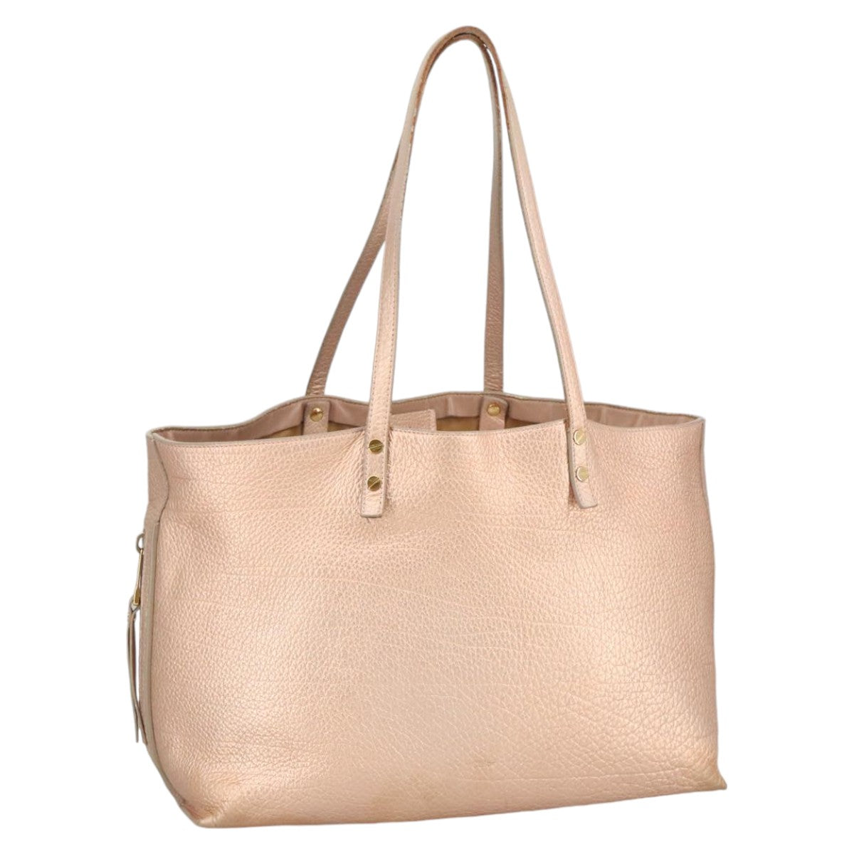 Chloe Tote Bag Leather Pink Gold Auth bs20259