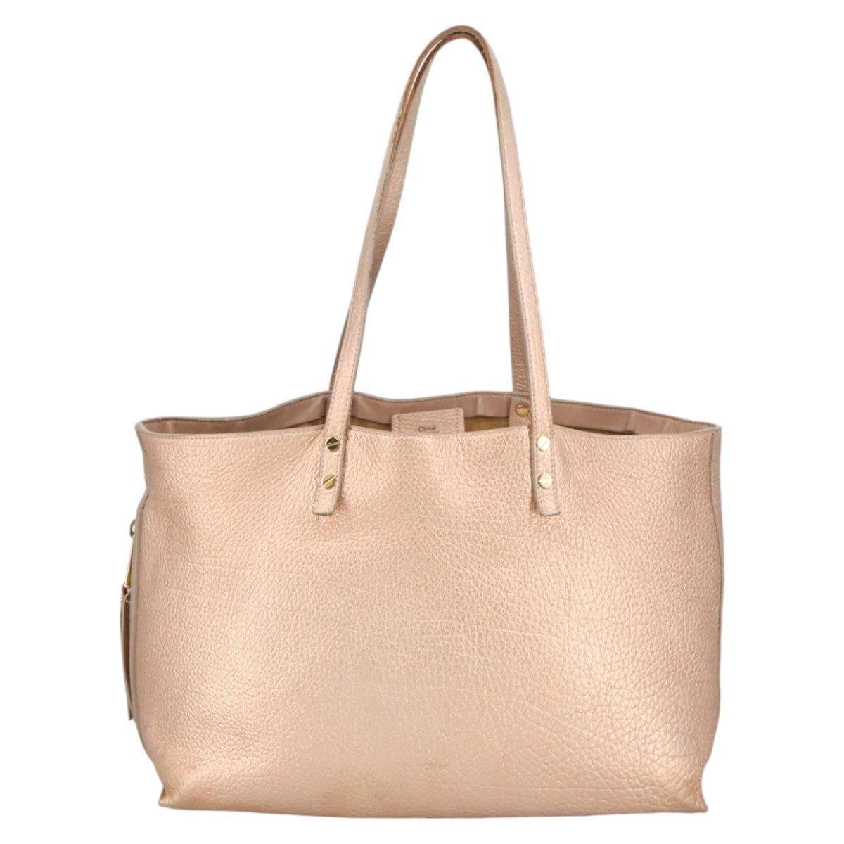 Chloe Tote Bag Leather Pink Gold Auth bs20259 - 0