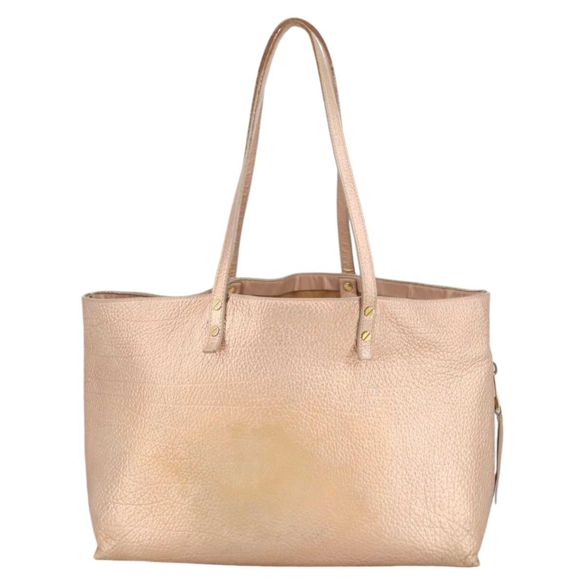 Chloe Tote Bag Leather Pink Gold Auth bs20259