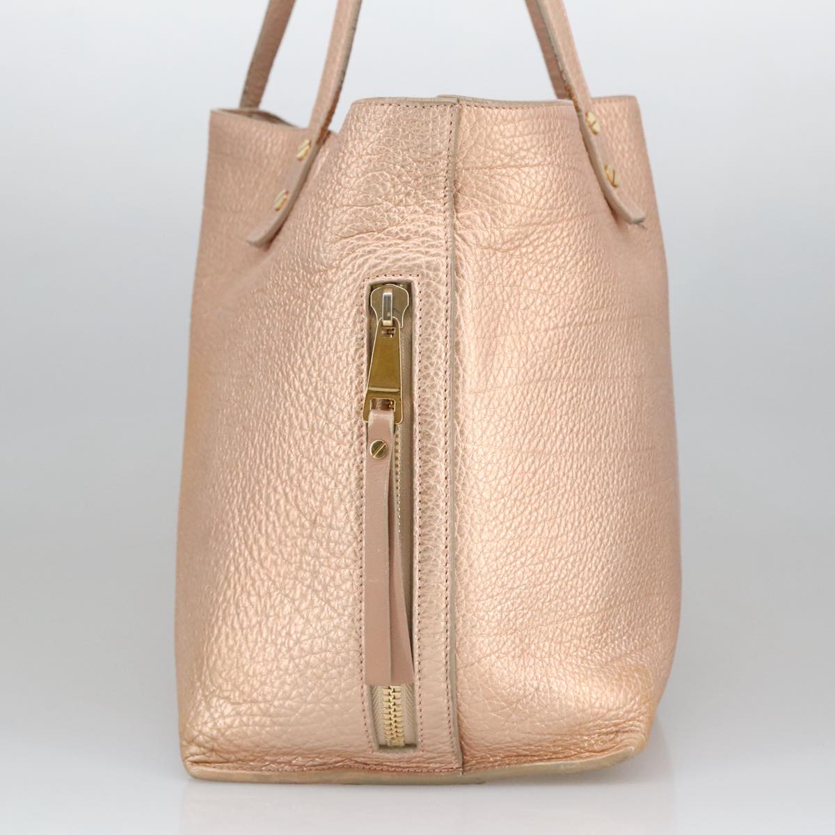 Chloe Tote Bag Leather Pink Gold Auth bs20259