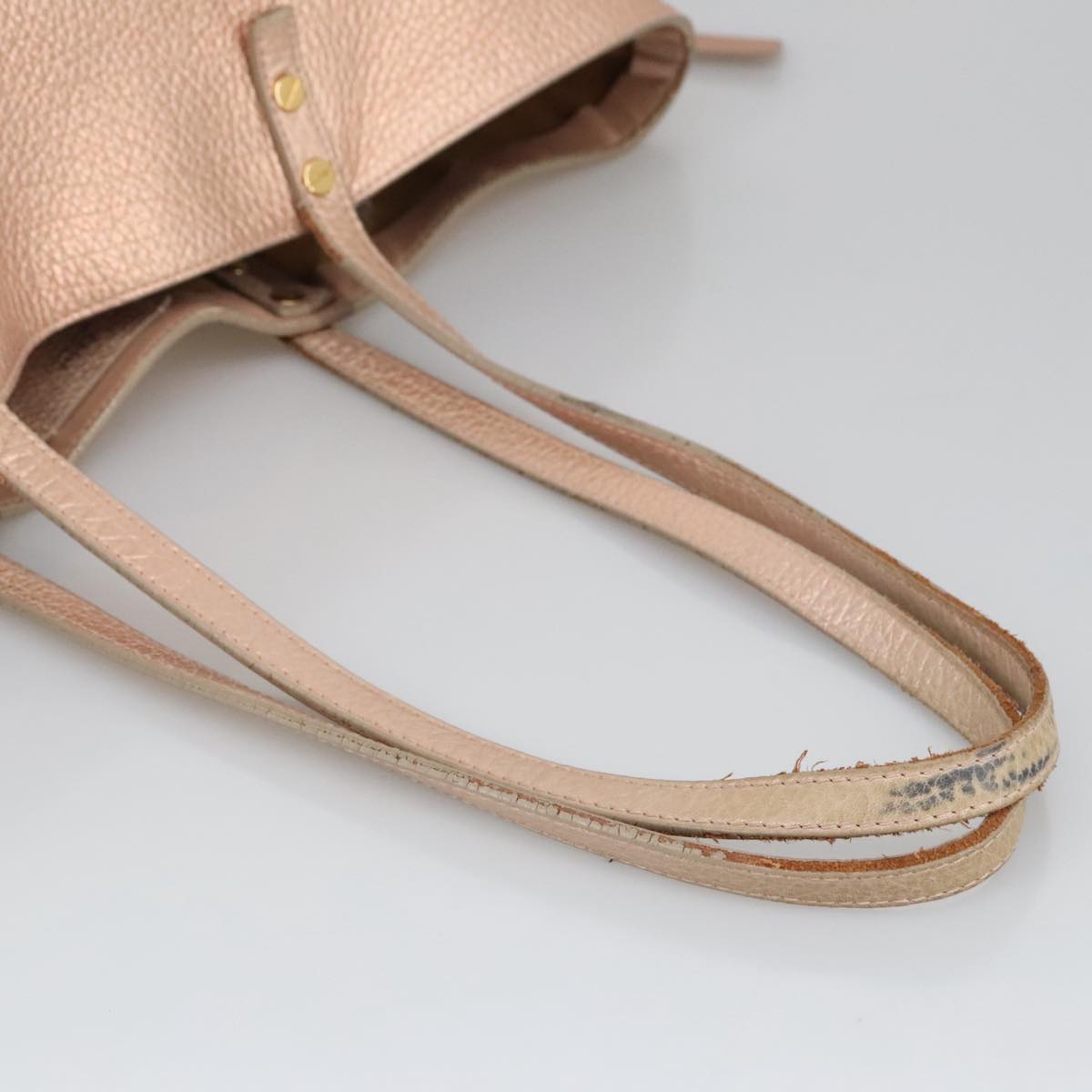 Chloe Tote Bag Leather Pink Gold Auth bs20259