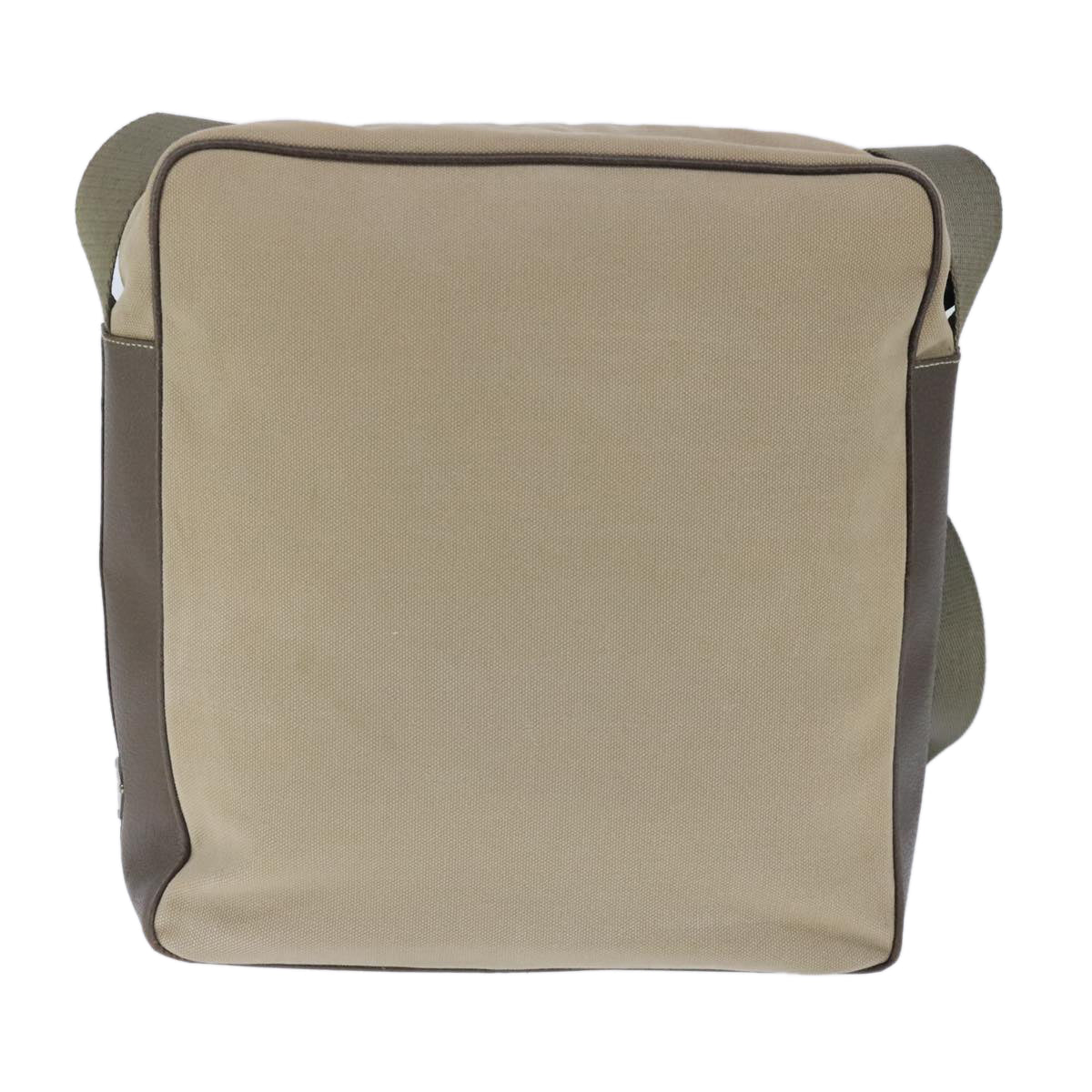 PRADA Shoulder Bag Canvas Beige Auth bs20266