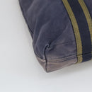 HERMES Fourre Tout cabas Tote Bag Canvas Navy Khaki Auth bs20268-14