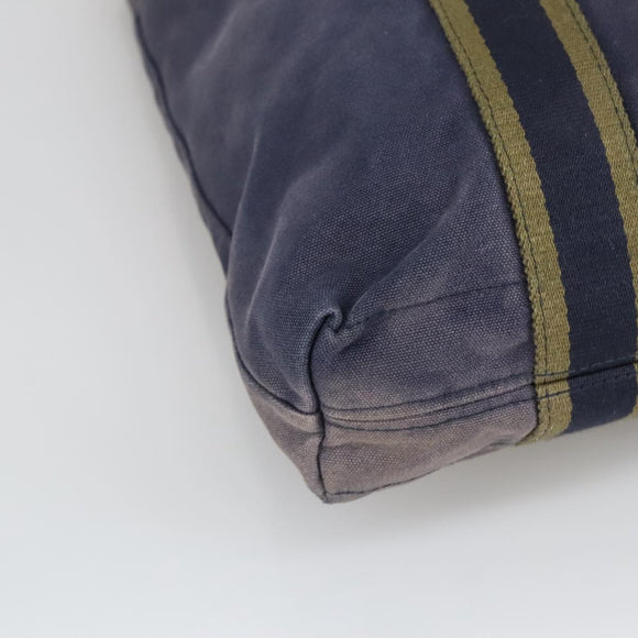 HERMES Fourre Tout cabas Tote Bag Canvas Navy Khaki Auth bs20268