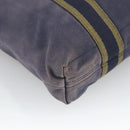 HERMES Fourre Tout cabas Tote Bag Canvas Navy Khaki Auth bs20268-16
