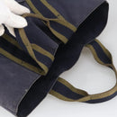 HERMES Fourre Tout cabas Tote Bag Canvas Navy Khaki Auth bs20268-6