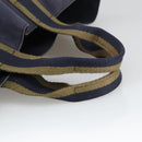 HERMES Fourre Tout cabas Tote Bag Canvas Navy Khaki Auth bs20268-7